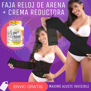 CINTA FAJA RELOJ DE ARENA + CREMA REDUCTORA ( ENVIO GRATIS)