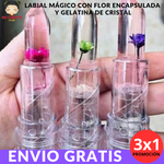 LABIAL MÁGICO CON FLOR ENCAPSULADA (PACK x 3 UNIDADES) + ENVIO GRATIS